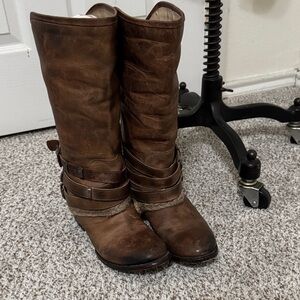 Freebird by Steven Rustic Brown Heeled Boots
